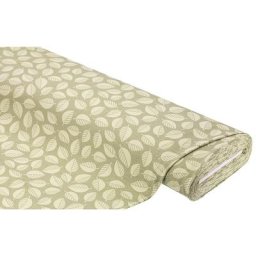 Tissu sweat-shirt ""feuilles"", vert/multicolore
