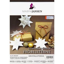 Bandes de papier calque pour étoiles de Fröbel ""cristaux de glace"", 60 bandes