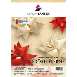 Bandes papier pour étoiles de Fröbel, 200 bandes