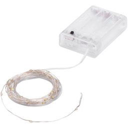 Guirlande lumineuse micro-LED, avec compartiment à piles et minuterie, 40 ampoules LED