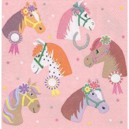 Serviettes en papier ""chevaux"", 33 x 33 cm, 20 pièces