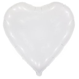 Ballon hélium ""cœur"", blanc, Ø 61 cm