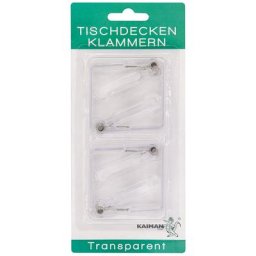 Pinces pour table, transparent, 8 pièces
