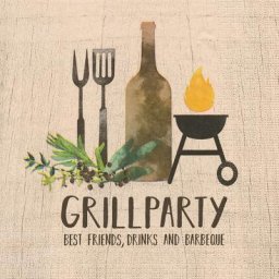 Serviettes en papier ""grill party"", 33 x 33 cm, 20 pièces