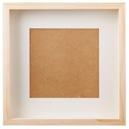 Cadre 3D en bois avec vitre, 27,5 x 27,5 x 4,5 cm