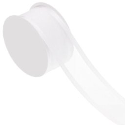 Ruban organza-satin, blanc, 40 mm, 5 m