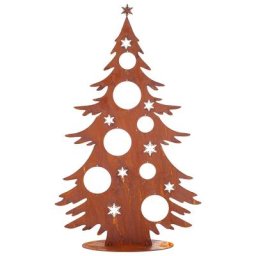 Sapin en métal aspect rouille, 65 cm