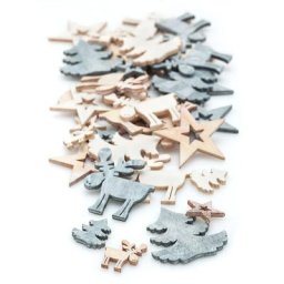 Confettis de table ""renne, étoile et sapin