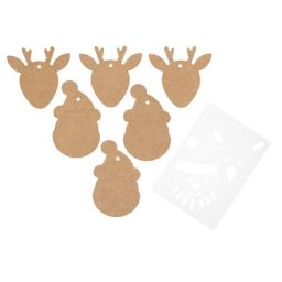 Motifs à suspendre avec pochoir ""père noël & renne"", MDF