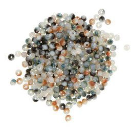 Perles en verre à facettes, tons marron, 4 mm, 25 g
