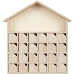 Calendrier de l'Avent ""maison"" avec de petites portes, 32 x 7 x 34 cm
