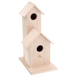 Nichoir à 2 étages en bois, 16 x 24 x 36 cm