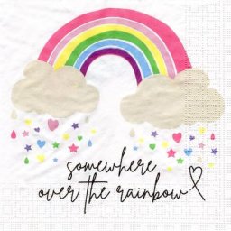 Serviettes en papier ""somewhere over the rainbow"", 33 x 33 cm, triple épaisseur