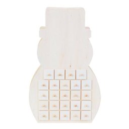Calendrier de l'Avent ""bonhomme de neige"" en bois, 31,5 x 7 x 49,7 cm