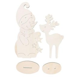 Figurines ""bonhomme de neige et renne"", 37 et 48 cm