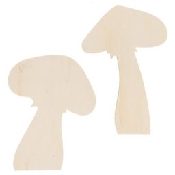 Champignons en bois, 20 et 18 cm, 2 pièces