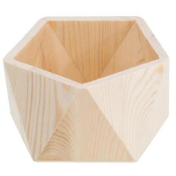 Porte-crayons en bois brut, 12,5 x 8 x 7,2 cm