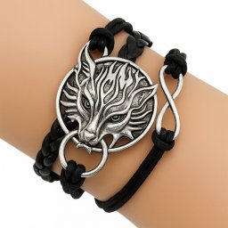 Viking farkasfejes karkötő