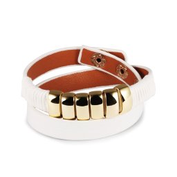 FEHÉR BŐR KARKÖTŐ - ARANY BETÉTTEL