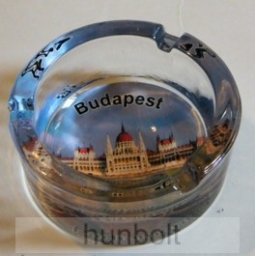 Budapest- Parlament mintás üveg hamutál 8,5 cm