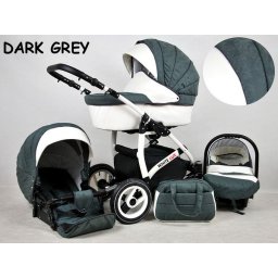 White Lux 3in1 multifunkciós babakocsi Dark Grey