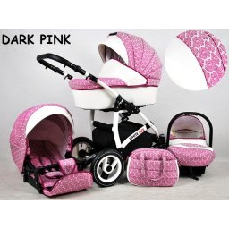 White Lux 3in1 multifunkciós babakocsi Dark Pink