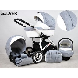White Lux 3in1 multifunkciós babakocsi Silver