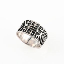 Azteca ezüst gyűrű 925‰-es, 58-as méret