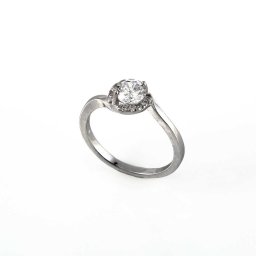 Ezüst köves gyűrű (szoliter) 925‰-es, 55-ös méret