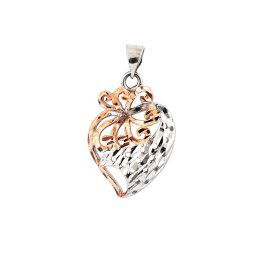 Ezüst szív medál rozé aranyozott 925‰-es (Romantic Heart)