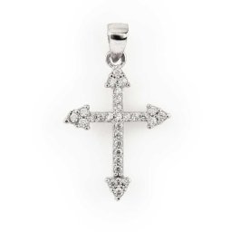 Ezüst medál Latin nyílvégű kereszt 925‰-es