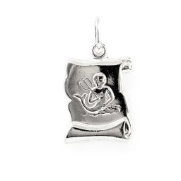 Ezüst pergamen lapmedál - Aquarius (Vízöntő) 925‰-es