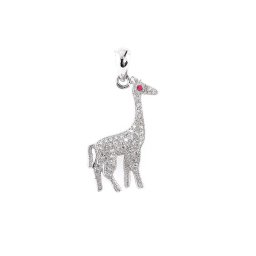 Ezüst zsiráf medál piros cirkónia szemmel 925‰-es