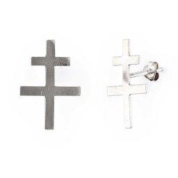 Kettőskereszt ezüst fülbevaló 925‰-es