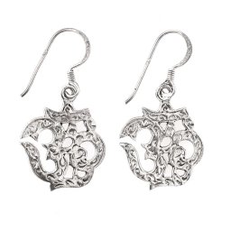 OM ezüst fülbevaló lógós 925‰-es