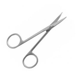Sebészeti - cooper olló hegyes/hegyes/hajlított végű, 14,5 cm hosszú