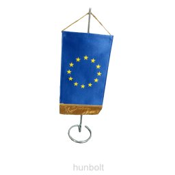 Asztali Európa zászló króm zászlótartóval