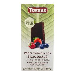 Torras Erdei gyümölcsös étcsokoládé hozzáadott cukor nélkül 125 g