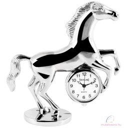 Tavolino miniatűr lovas asztali óra - ezüst