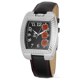 Pierrini automata férfi karóra valódi bőrszíjjal fekete