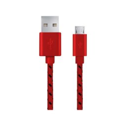 USB A/B Micro 1m fonott piros