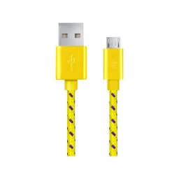 USB A/B Micro 1m fonott sarga