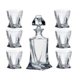 Bohémia kristály whisky set 7 részes exkluzív, dobozban.