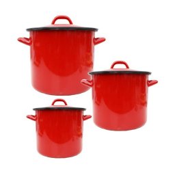 Piros zománcozott fazék 10 Liter