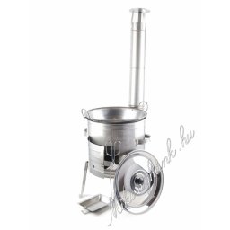 36cm Rozsdamentes bográcsház + natúr vas füles szeletsütő: 9 részes