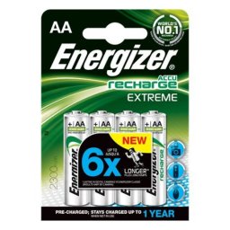 Tölthető elem, AA ceruza, 4x2300 mAh, előtöltött, ENERGIZER Extreme