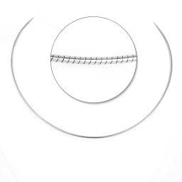 Ezüst Omega Round lánc ródiumozott 925‰-es, 45 cm (1,5 mm)