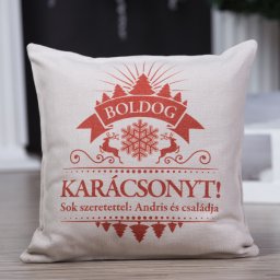Karácsonyi vászon kispárna