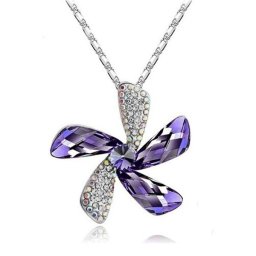 Lila kristályos szélforgó nyaklánc
