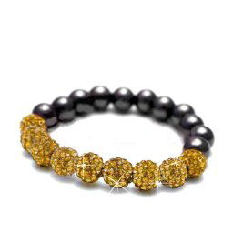 Sztreccs shamballa karkötő arany kristályokkal